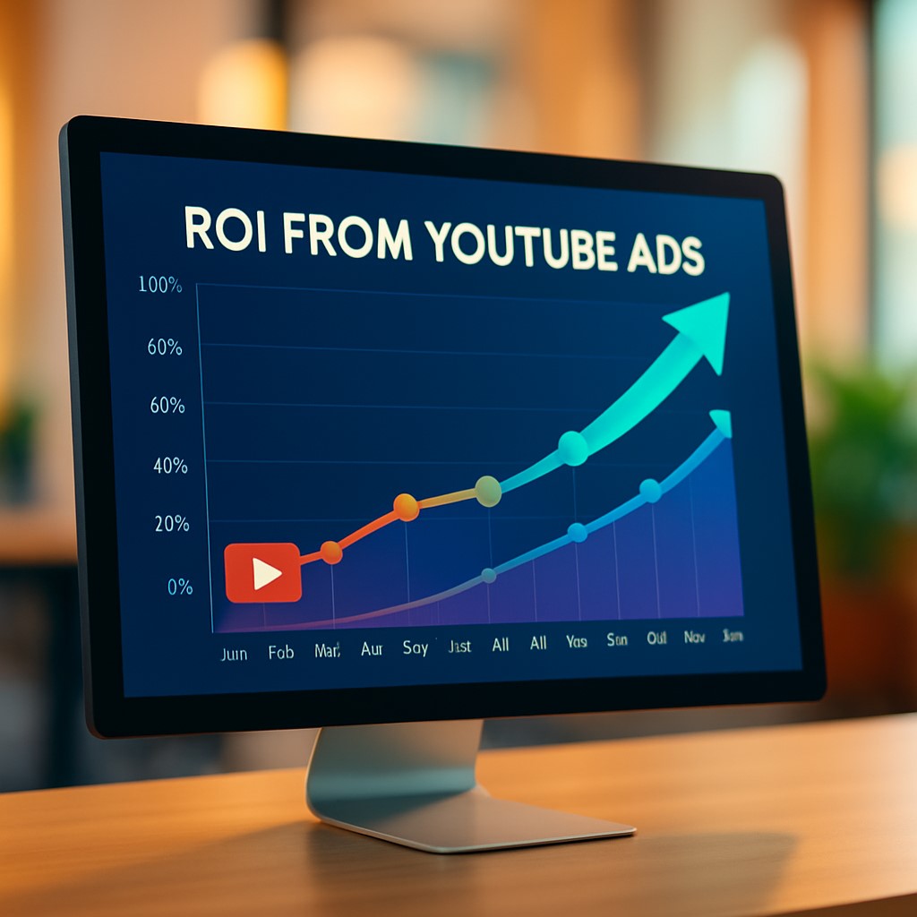 Graph showing rising ROI from optimized YouTube campaigns
